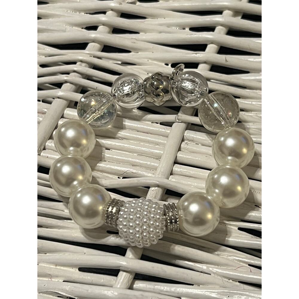 Large Faux Pearls Handmade Statement Bracelets Eclectic Elegant Design